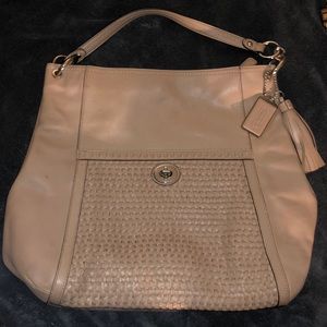 Tan Coach shoulder purse